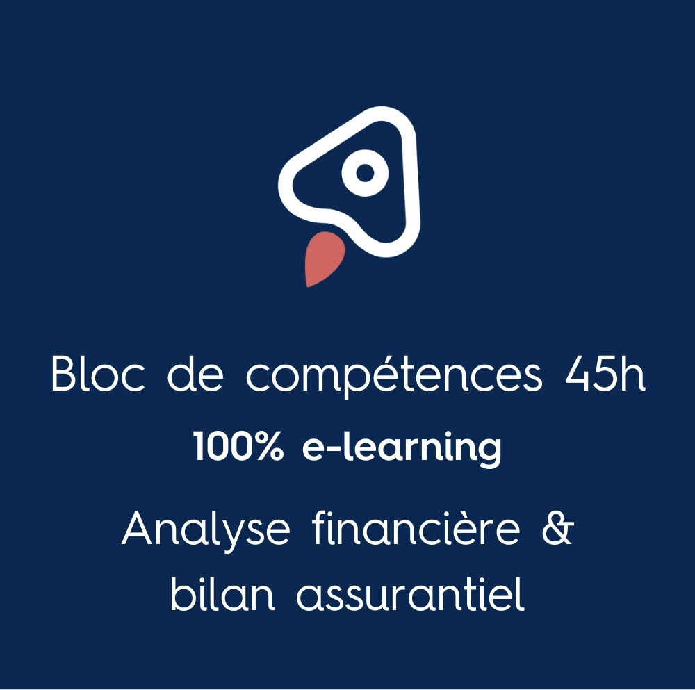 Visuel du bloc de compétences Analyse financière et bilan assurantiel de clients professionnels – 45 heures – Axelerance